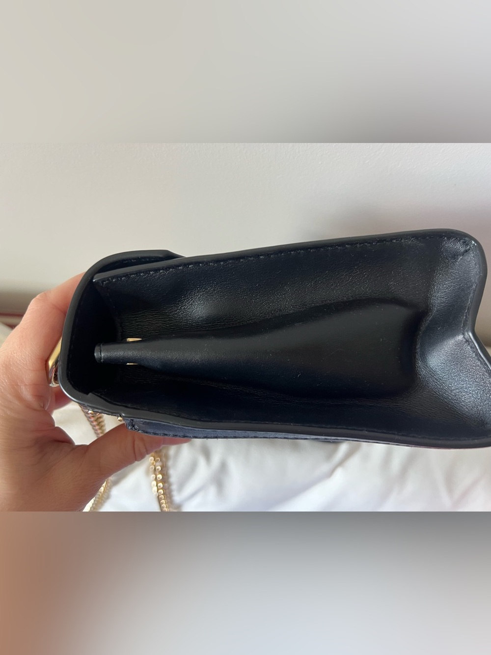 Michael Kors Whitney Black Leather Studded Grommet Chain Shoulder Crossbody Bag - Picture 13 of 14